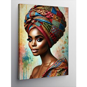Kanvas Tablo Afrikalı Kadın Portresi 70x100 cm