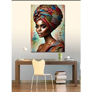 Kanvas Tablo Afrikalı Kadın Portresi 70x100 cm