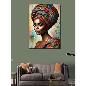 Kanvas Tablo Afrikalı Kadın Portresi 70x100 cm