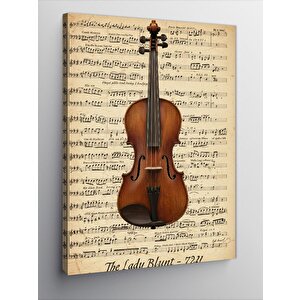 Kanvas Tablo Nota Üzerinde Keman 100x140 cm