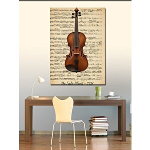 Kanvas Tablo Nota Üzerinde Keman 100x140 cm