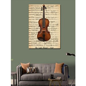Kanvas Tablo Nota Üzerinde Keman 100x140 cm