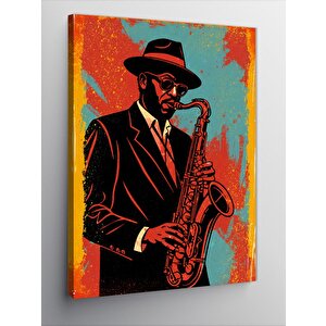 Kanvas Tablo Saksafon Çalan Adam 50x70 cm
