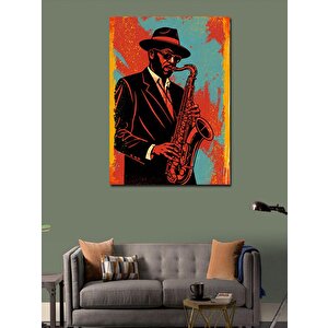 Kanvas Tablo Saksafon Çalan Adam 50x70 cm