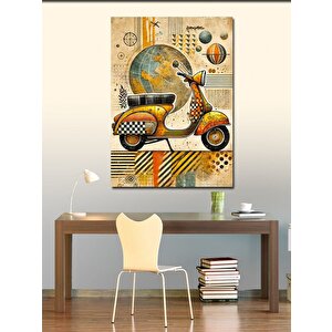 Kanvas Tablo Renkli Motosiklet Ve Desenler 50x70 cm