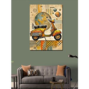 Kanvas Tablo Renkli Motosiklet Ve Desenler 50x70 cm