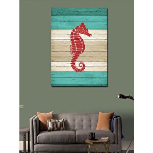 Kanvas Tablo Ahşapta Kırmızı Denizatı 70x100 cm