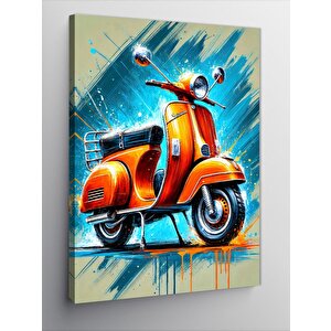 Kanvas Tablo Renkli Motosiklet Ve Fırça Darbeleri 70x100 cm