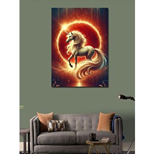 Kanvas Tablo Altın Işıklı Unicorn 100x140 cm