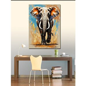 Kanvas Tablo Renkli Fil Portresi 100x140 cm