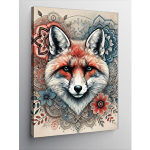 Kanvas Tablo Renkli Tilki Portresi 70x100 cm
