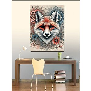 Kanvas Tablo Renkli Tilki Portresi 70x100 cm
