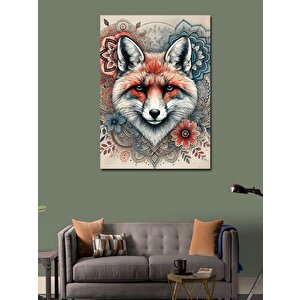 Kanvas Tablo Renkli Tilki Portresi 70x100 cm