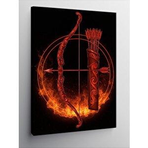 Kanvas Tablo Alevli Yay Ve Ok Tasarımı 70x100 cm
