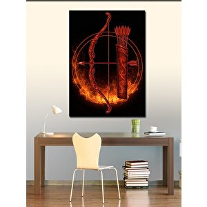 Kanvas Tablo Alevli Yay Ve Ok Tasarımı 70x100 cm
