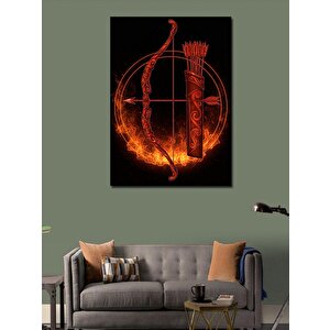 Kanvas Tablo Alevli Yay Ve Ok Tasarımı 70x100 cm
