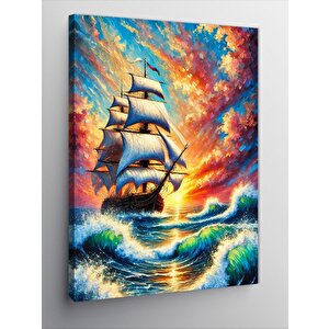 Kanvas Tablo Denizde Yelkenli Ve Huzur 100x140 cm