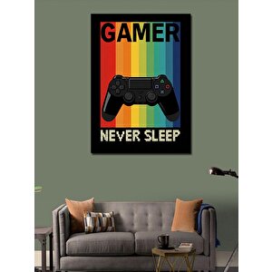 Kanvas Tablo "gamer Never Sleep" Poster 70x100 cm