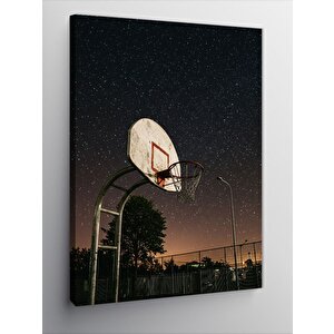 Kanvas Tablo Gece Basketbol Sahası Ve Yıldızlar 50x70 cm