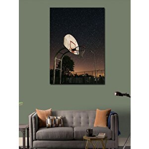 Kanvas Tablo Gece Basketbol Sahası Ve Yıldızlar 50x70 cm