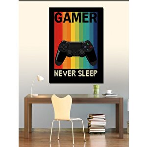 Kanvas Tablo "gamer Never Sleep" Poster 100x140 cm