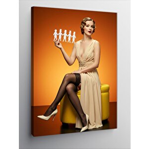 Kanvas Tablo Kadın Ve Origami 70x100 cm