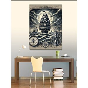Kanvas Tablo Korsan Gemisi Ve Deniz Motifi 50x70 cm