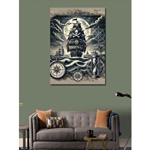 Kanvas Tablo Korsan Gemisi Ve Deniz Motifi 50x70 cm
