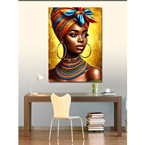 Kanvas Tablo Afrikalı Kadın Portresi 50x70 cm