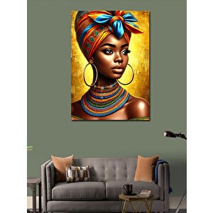Kanvas Tablo Afrikalı Kadın Portresi 50x70 cm