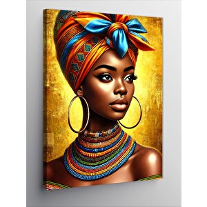 Kanvas Tablo Afrikalı Kadın Portresi 70x100 cm