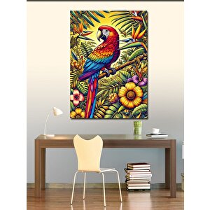 Kanvas Tablo Renkli Papağan Çizimi 70x100 cm