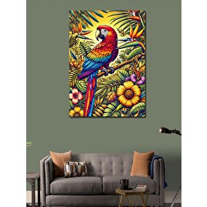 Kanvas Tablo Renkli Papağan Çizimi 70x100 cm
