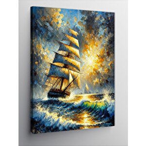 Kanvas Tablo Fırtınada Yelkenli 100x140 cm