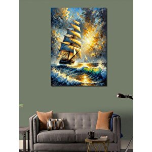 Kanvas Tablo Fırtınada Yelkenli 100x140 cm