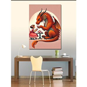 Kanvas Tablo Ejderha Ve Çocuk Hikayesi 70x100 cm