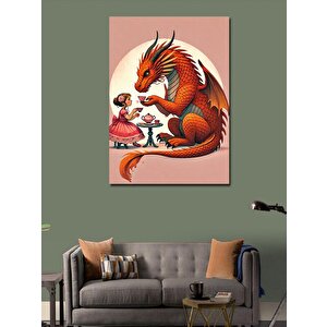 Kanvas Tablo Ejderha Ve Çocuk Hikayesi 70x100 cm