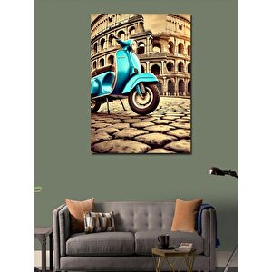 Kanvas Tablo Roma Kolezyumu Ve Motosiklet 70x100 cm