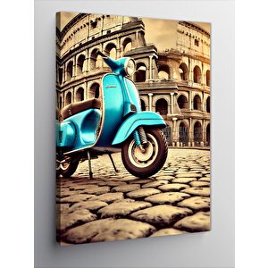 Kanvas Tablo Roma Kolezyumu Ve Motosiklet 50x70 cm