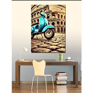 Kanvas Tablo Roma Kolezyumu Ve Motosiklet 50x70 cm