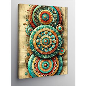 Kanvas Tablo Renkli Mandala Deseni 100x140 cm