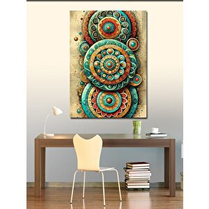 Kanvas Tablo Renkli Mandala Deseni 100x140 cm