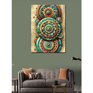 Kanvas Tablo Renkli Mandala Deseni 100x140 cm