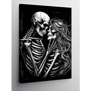 Kanvas Tablo Aşık İskeletler 100x140 cm