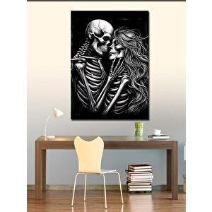 Kanvas Tablo Aşık İskeletler 100x140 cm