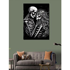 Kanvas Tablo Aşık İskeletler 100x140 cm