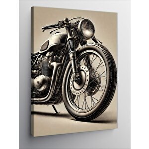 Kanvas Tablo Klasik Motosiklet Çizimi 70x100 cm