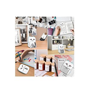 Yapışkanlı Beyaz 1paket (5adet) Termal Rulo Kağıt Etiket Sticker Tüm Mini Makinalara Uyumlu