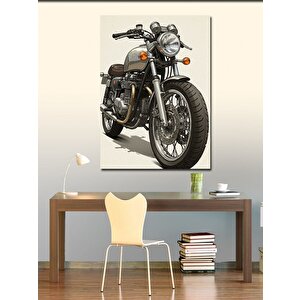 Kanvas Tablo Klasik Motosiklet Çizimi 100x140 cm