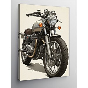 Kanvas Tablo Klasik Motosiklet Çizimi 70x100 cm
